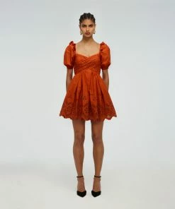 Self-portrait READY TO WEAR Floral Broderie Mini Dress