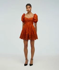 Self-portrait READY TO WEAR Floral Broderie Mini Dress