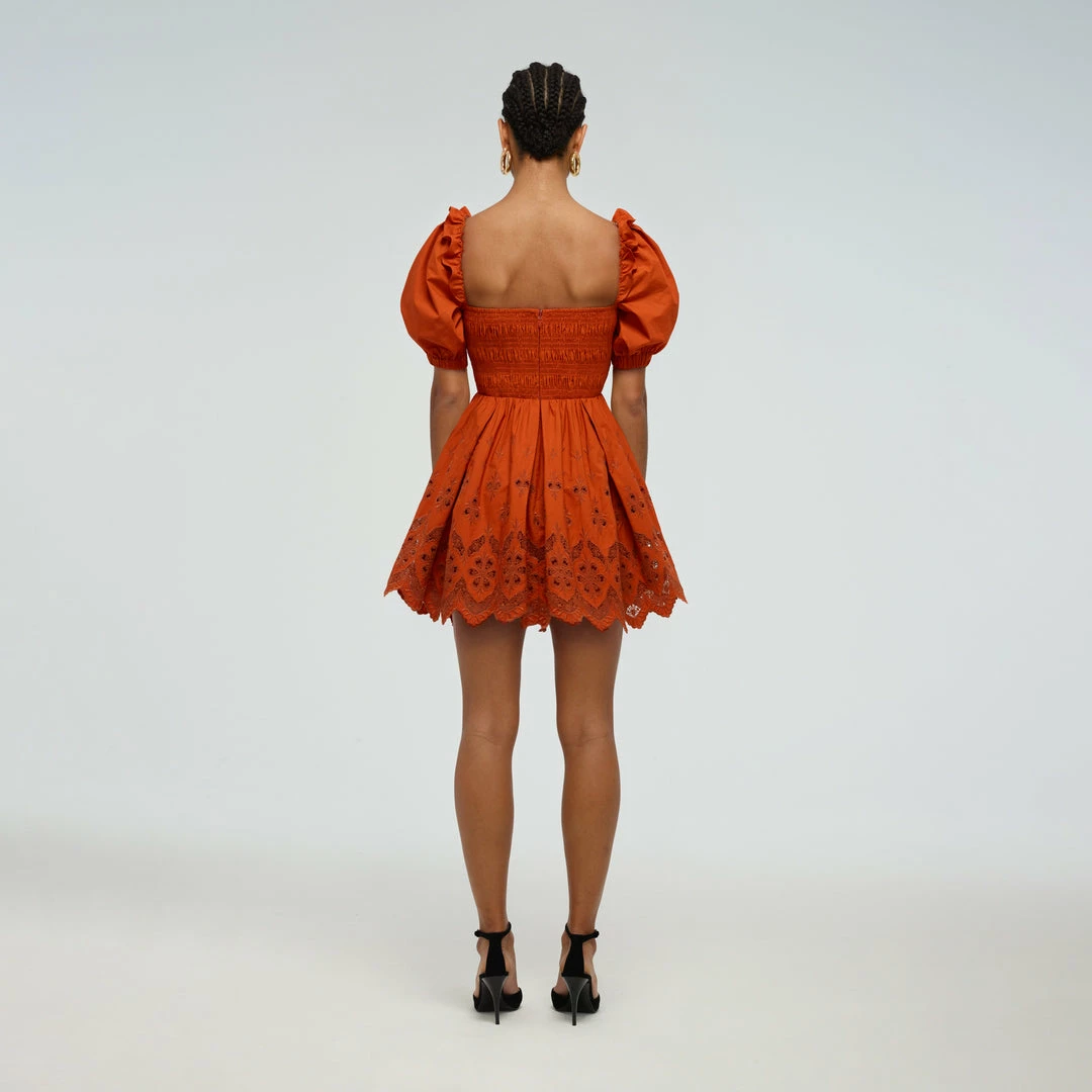 Self-portrait READY TO WEAR Floral Broderie Mini Dress