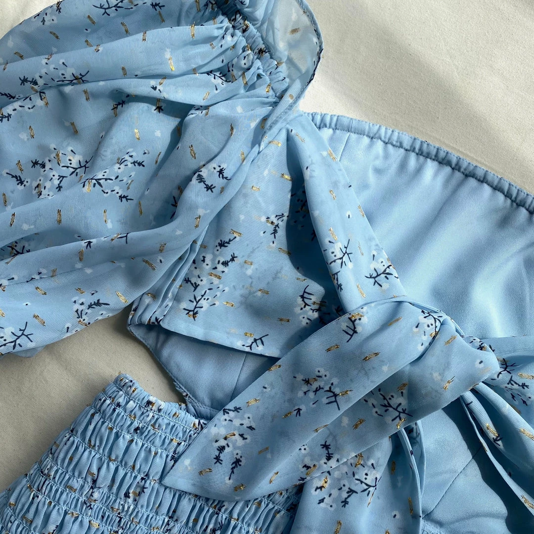 Self-portrait Metallic Floral Off-Shoulder Mini Dress