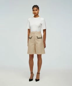 Self-portrait Textured Boucle Shorts READY TO WEAR