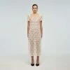 Self-portrait READY TO WEAR Ivory Guipure Fitted Midi Dress