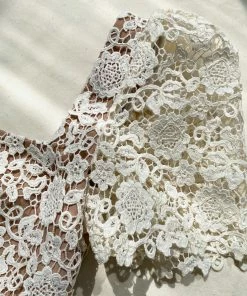 Self-portrait READY TO WEAR Ivory Guipure Fitted Midi Dress