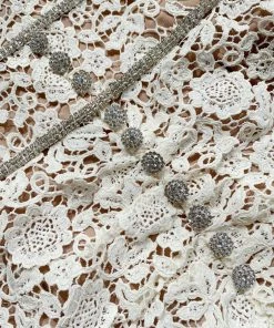 Self-portrait READY TO WEAR Ivory Guipure Fitted Midi Dress