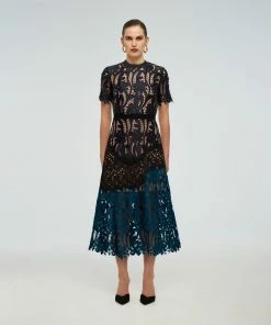 Self-portrait READY TO WEAR Prairie Guipure Midi Dress