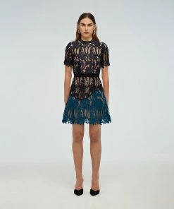 Self-portrait READY TO WEAR Prairie Guipure Mini Dress