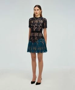 Self-portrait READY TO WEAR Prairie Guipure Mini Dress