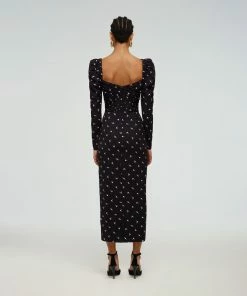 Self-portrait READY TO WEAR Long Sleeve Polka Dot Dress