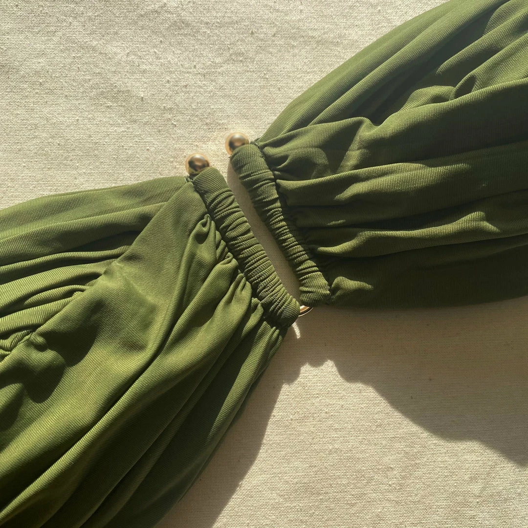 Self-portrait Green Bandeau Bikini Top Swim & Resort