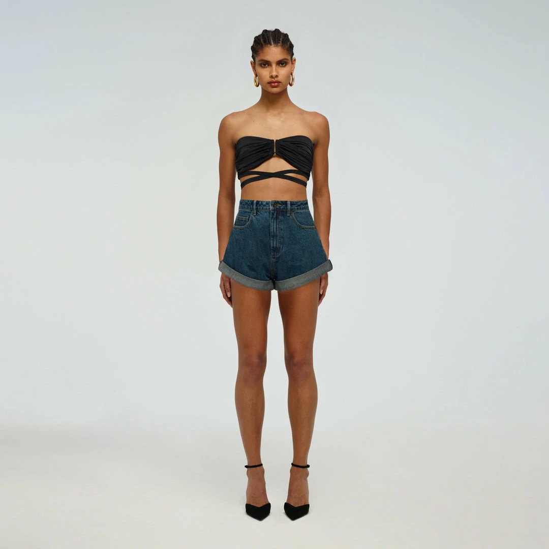 Self-portrait Black Tie Detail Bandeau Top Swim & Resort