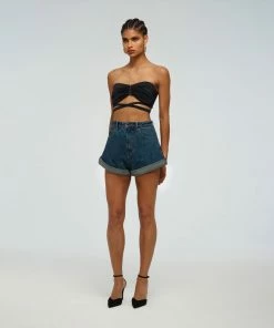 Self-portrait Black Tie Detail Bandeau Top Swim & Resort