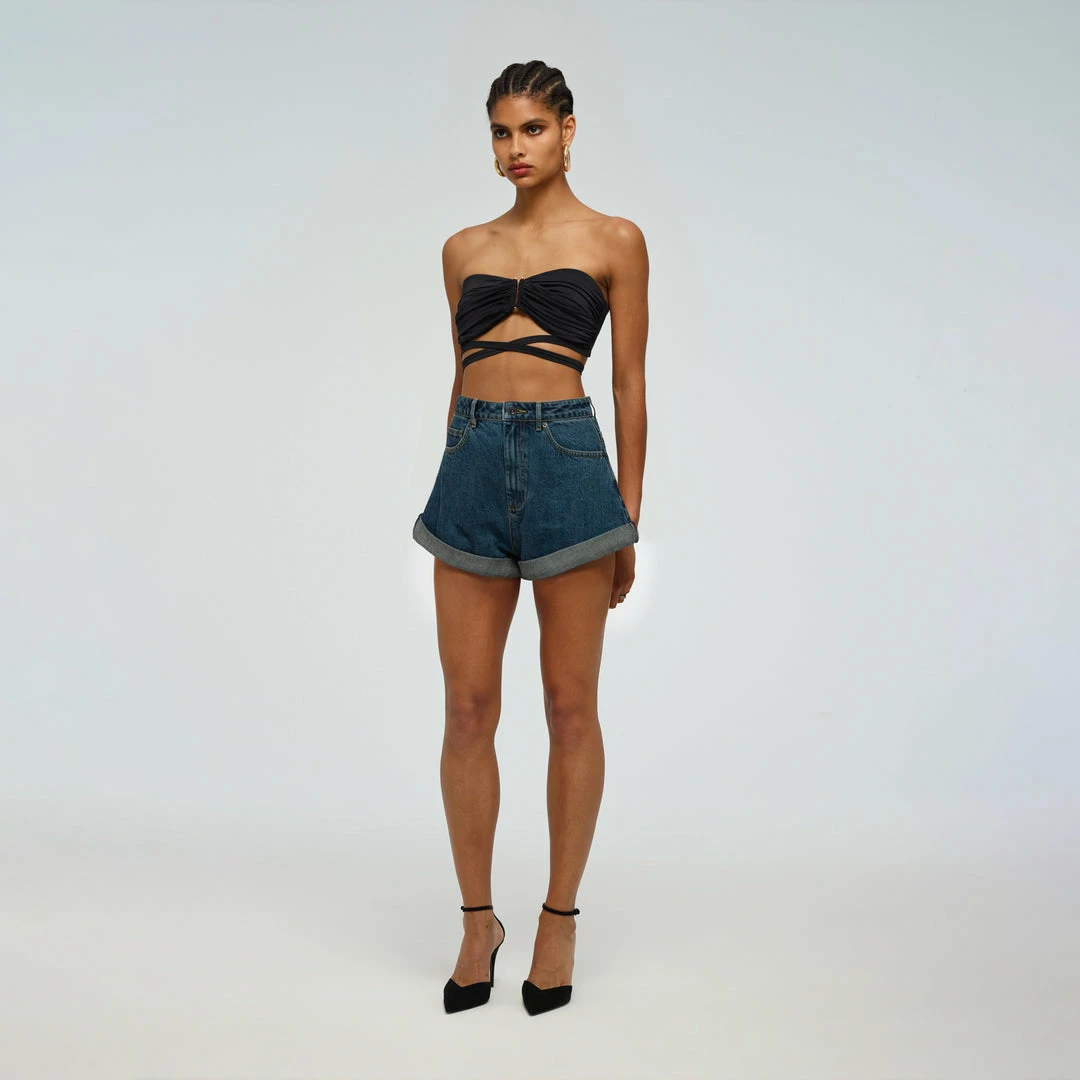 Self-portrait Black Tie Detail Bandeau Top Swim & Resort