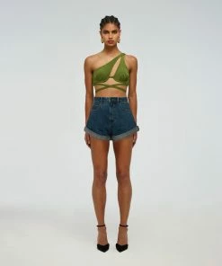 Self-portrait Green Tie Detail Bikini Top Swim & Resort