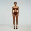 Self-portrait Brown Ruched High Waisted Brief