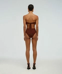 Self-portrait Brown Ruched High Waisted Brief