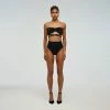 Self-portrait Swim & Resort Black Ruched High Waisted Brief