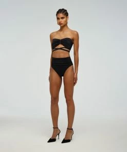 Self-portrait Swim & Resort Black Ruched High Waisted Brief