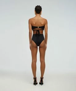 Self-portrait Swim & Resort Black Ruched High Waisted Brief