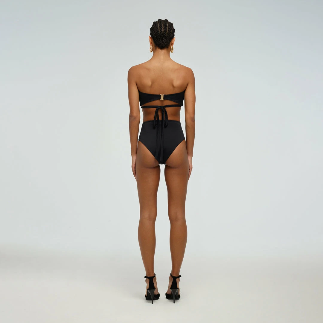 Self-portrait Swim & Resort Black Ruched High Waisted Brief