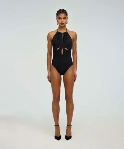 Self-portrait Swim & Resort Halter Neck Cut Out Swimsuit