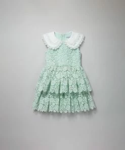 Self-portrait KIDS Mint Guipure Lace Dress