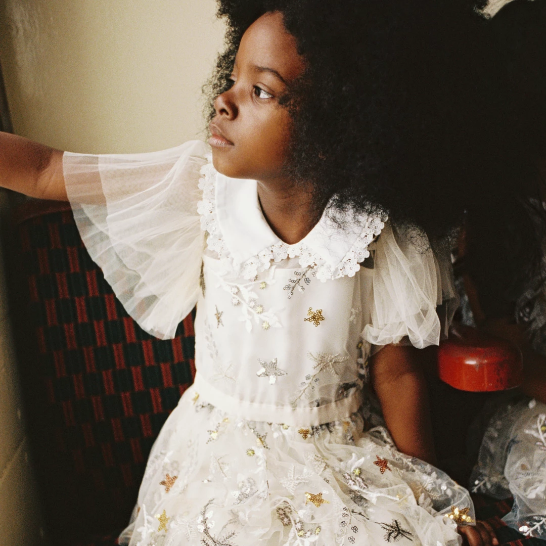 Self-portrait Star Mesh Mini Dress KIDS