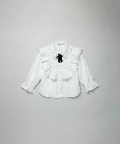 Self-portrait White Cotton Poplin Ruffle Shirt