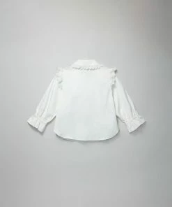 Self-portrait White Cotton Poplin Ruffle Shirt