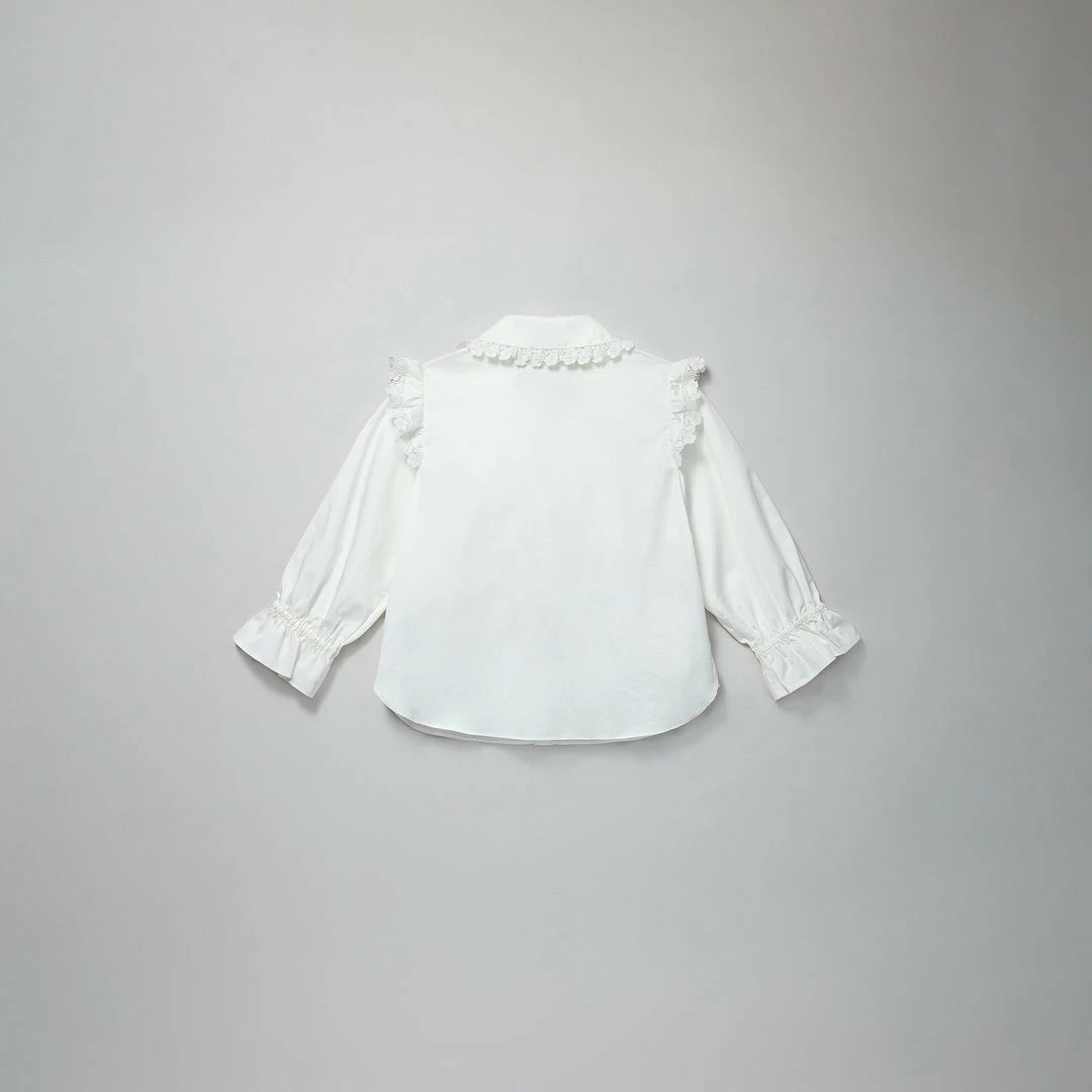 Self-portrait White Cotton Poplin Ruffle Shirt