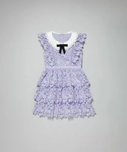 Self-portrait Lilac Guipure Lace Dress