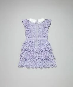 Self-portrait Lilac Guipure Lace Dress