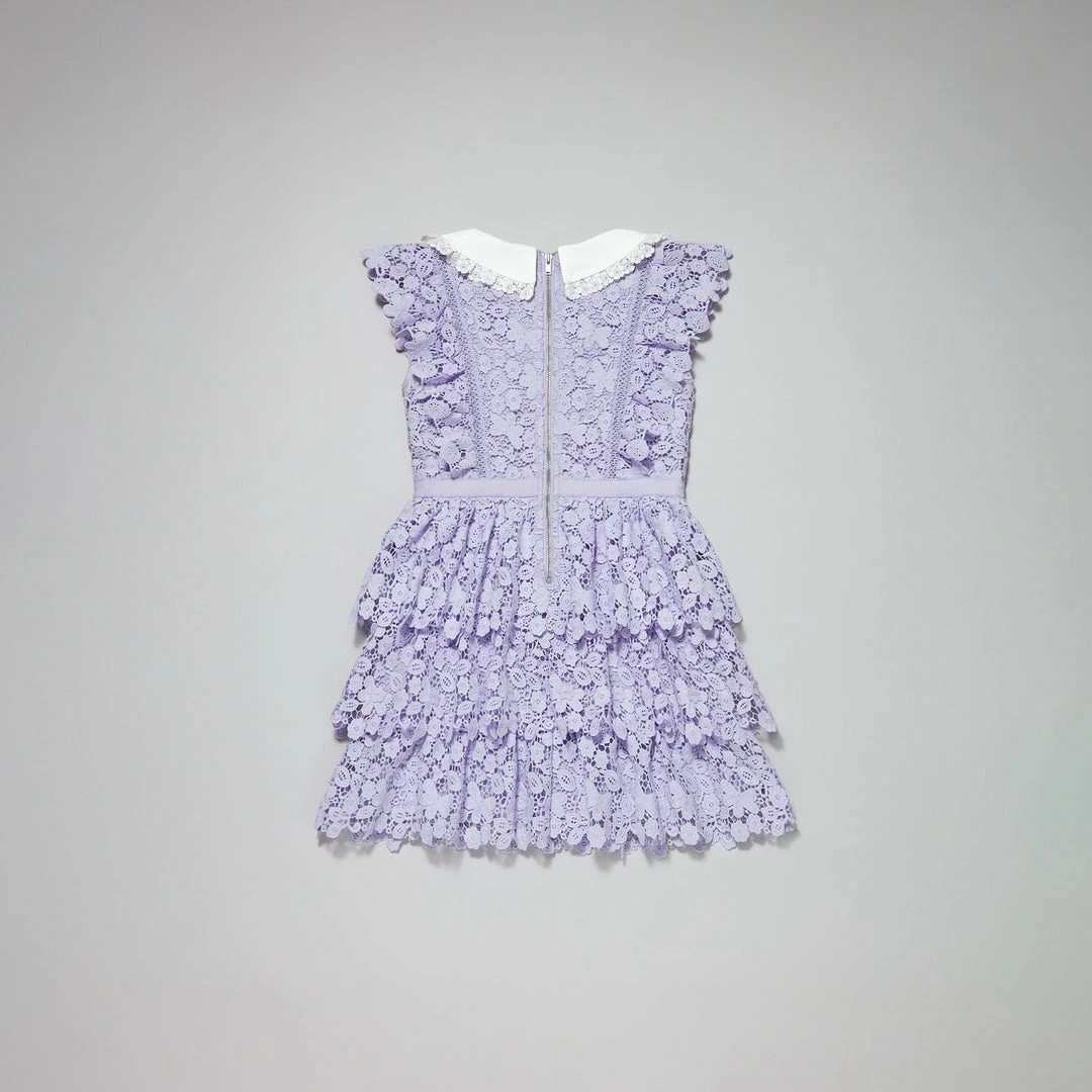 Self-portrait Lilac Guipure Lace Dress