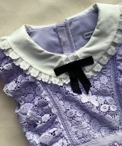 Self-portrait Lilac Guipure Lace Dress