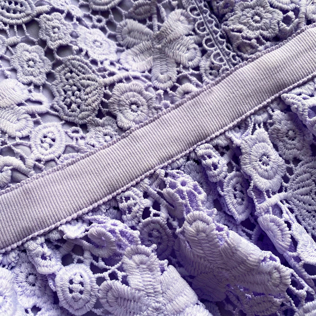 Self-portrait Lilac Guipure Lace Dress