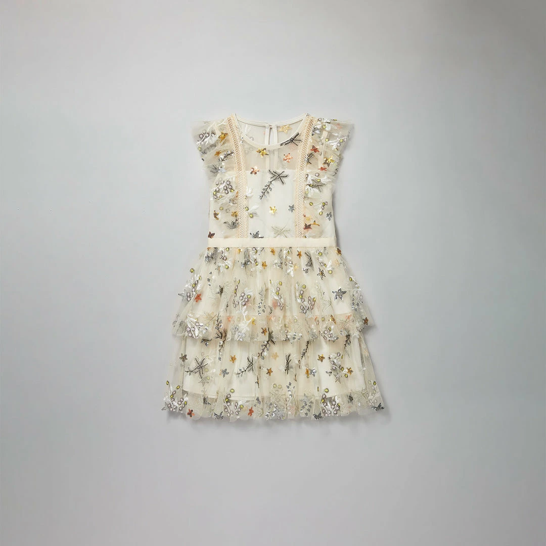 Self-portrait Star Mesh Ruffle Frill Dress