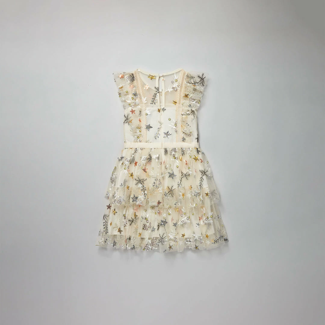 Self-portrait Star Mesh Ruffle Frill Dress