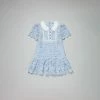 Self-portrait Blue Guipure Lace Bib Detail Dress KIDS