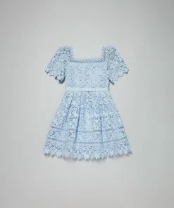 Self-portrait Blue Guipure Lace Dress