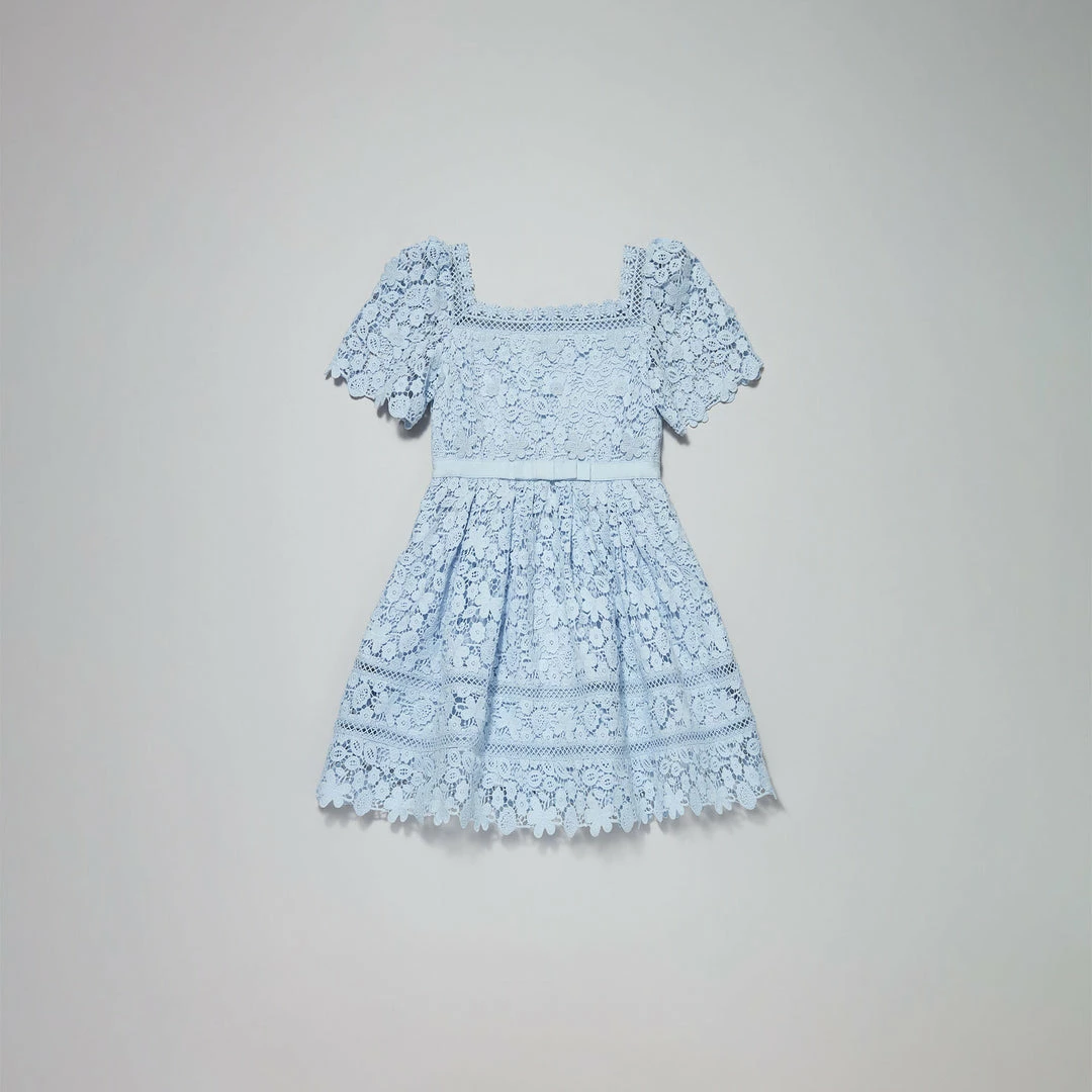 Self-portrait Blue Guipure Lace Dress