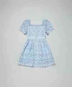 Self-portrait Blue Guipure Lace Dress