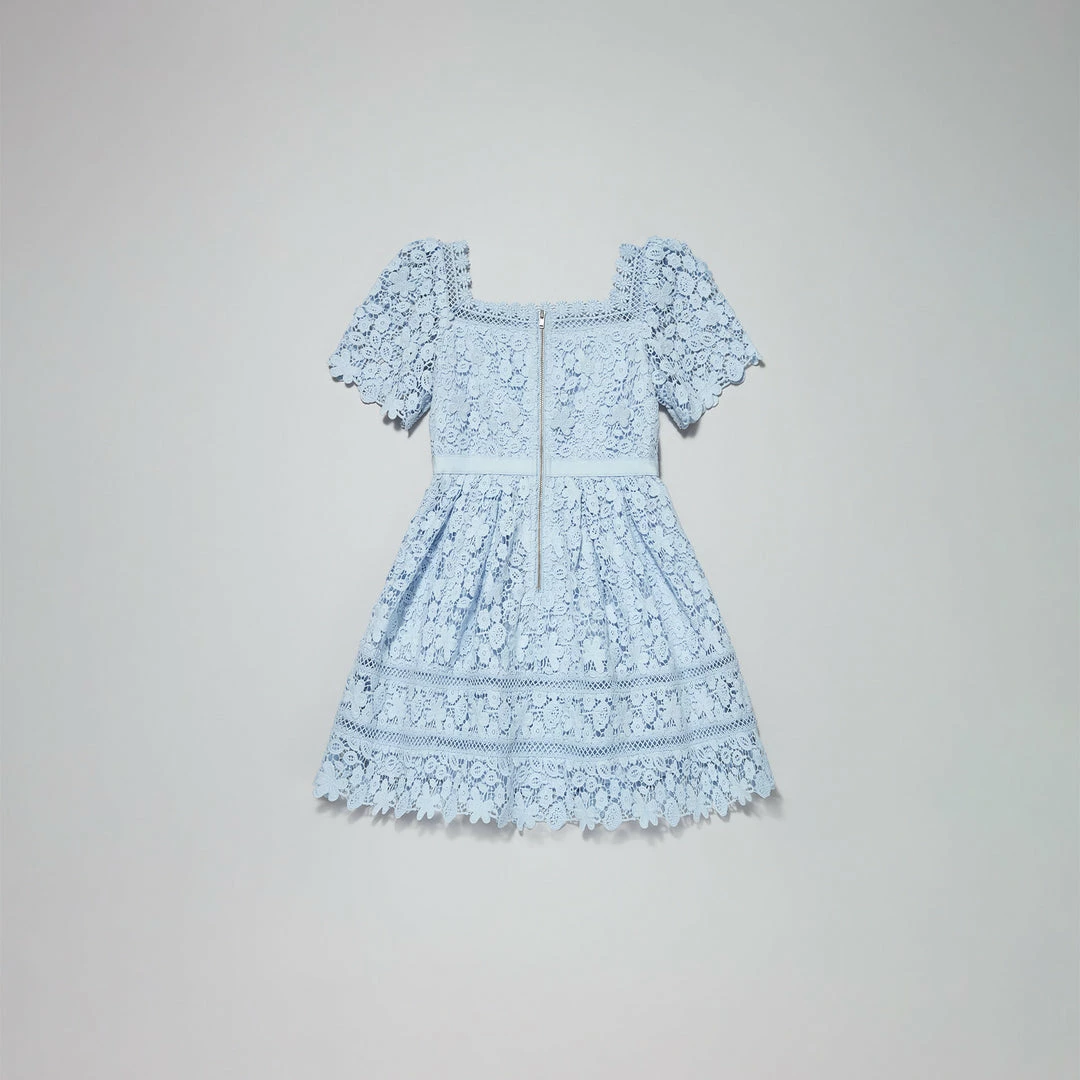Self-portrait Blue Guipure Lace Dress
