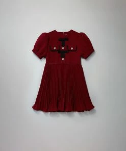 Self-portrait Burgundy Crepe Dress