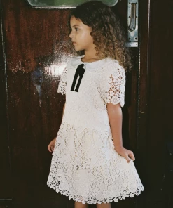 Self-portrait KIDS Ivory Guipure Lace Tiered Skirt