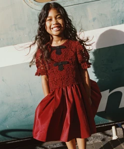 Self-portrait Red Guipure Lace Dress KIDS