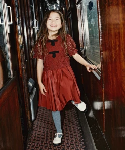 Self-portrait Red Guipure Lace Dress KIDS