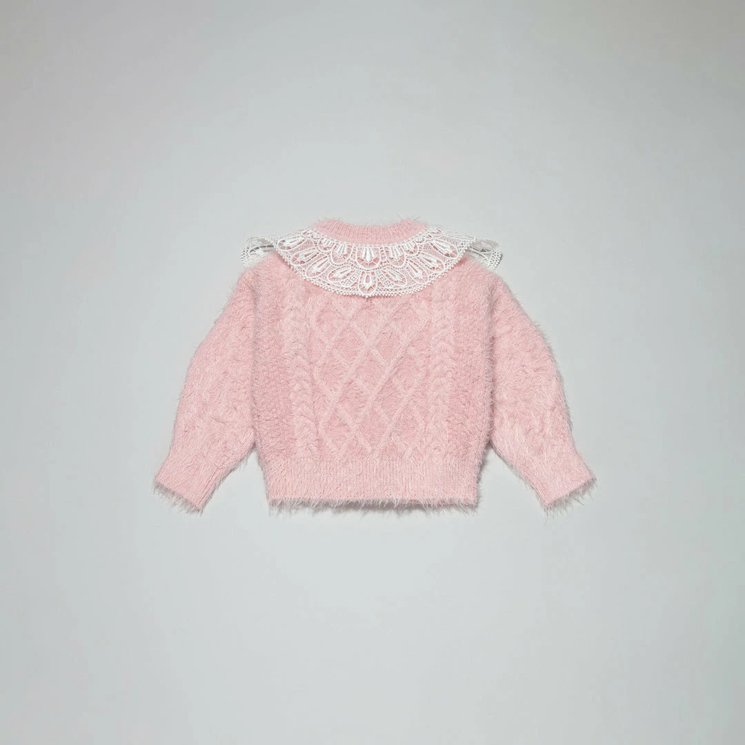 Self-portrait KIDS Fluffy Cable Knit Cardigan
