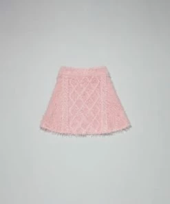 Self-portrait Fluffy Cable Knit Skirt