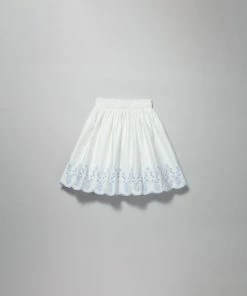 Self-portrait Embroidered Cotton Skirt