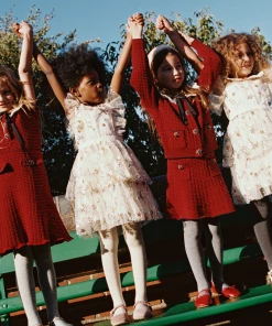Self-portrait Red And Navy Knit Skirt