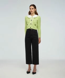 Self-portrait Black High Waisted Straight Leg Jean